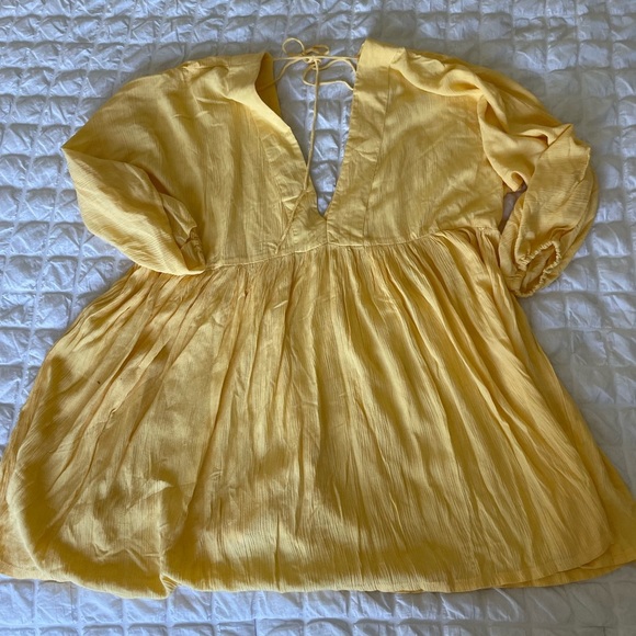 Jen’s Pirate Booty yellow V neck babydoll dress - Picture 1 of 7